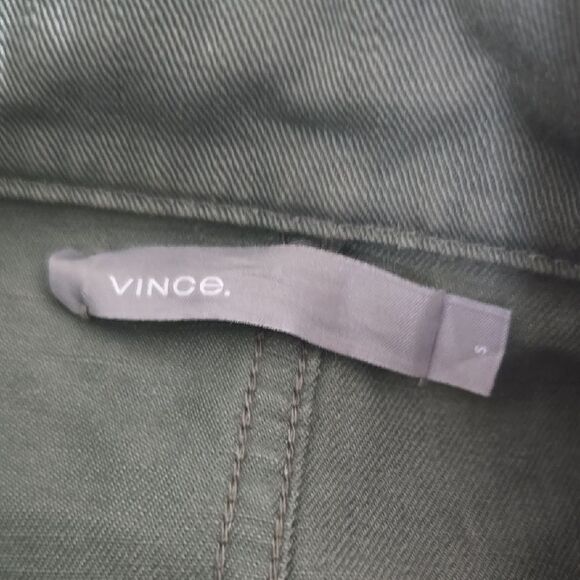 Vince -982 Women's Military Jacket Canvas Olive Green Utility Pockets Size S - Picture 3 of 9